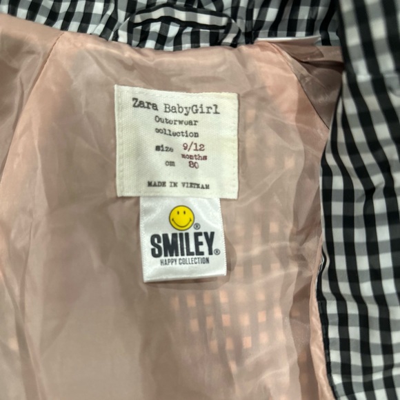 Zara Smiley Happy Collection, Size 9 - 12 Months, Checked Hooded Rain Jacket - Picture 7 of 8